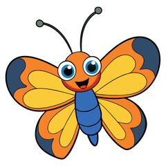 Butterfly on background white 