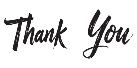 "THANK YOU" handwritten inscription. Hand drawn lettering. Thank you calligraphy.  Vector illustration