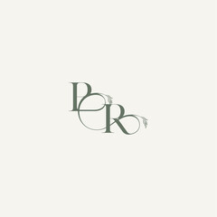 wedding concept monogram elegant and elegant logo RP organic hairline logotype letter