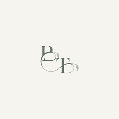 wedding concept monogram elegant and elegant logo TB organic hairline logotype letter