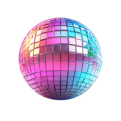 Colorful disco ball reflecting light.