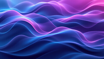Abstract Blue and Purple Wavy Light Forms