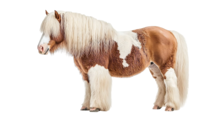 Stunning Haflinger Pony with Flaxen Mane and Tail, isolated on transparent background