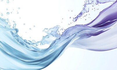 Abstract flowing water waves in blue and purple hues.