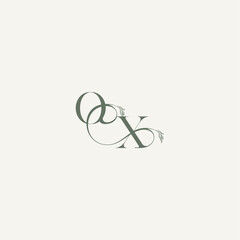 XO letter elegant and elegant logo organic hairline logotype wedding concept monogram