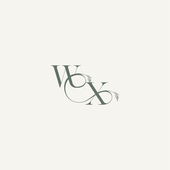 XW letter elegant and elegant logo organic hairline logotype wedding concept monogram