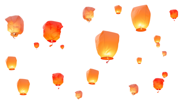 Magical Sky Lanterns Floating at Night Festive Background Image