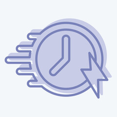 Icon Velocity. related to Speed symbol. two tone style. design editable