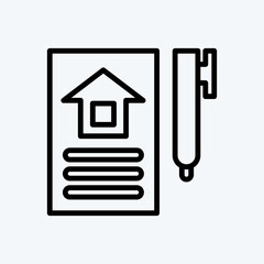 Icon Contract. suitable for education symbol. line style. simple design editable