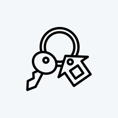 Icon House Key. suitable for education symbol. line style. simple design editable