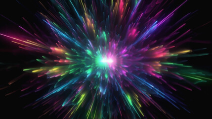 Fototapeta premium Luminous Horizons: Exploring the Depth of Colorful Neon Aesthetics