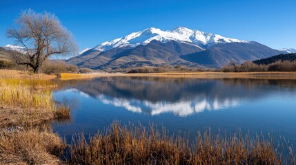 Obraz premium Mountain Lake Reflection