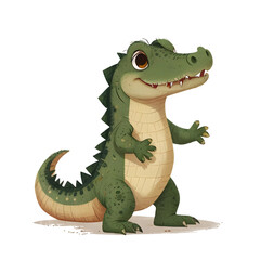 Cute Cartoon Alligator Illustration