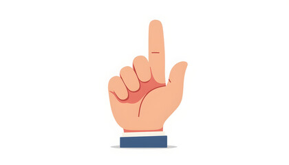 Vector icon, index finger raised up, top view, cheerful and cheerful style.