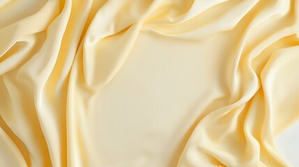 Fototapeta premium Soft, flowing beige silk fabric with elegant drapes, offering a luxurious and smooth texture perfect for backgrounds and designs.