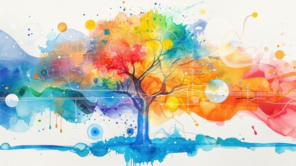 Competitive analysis mindmap cute watercolor energy