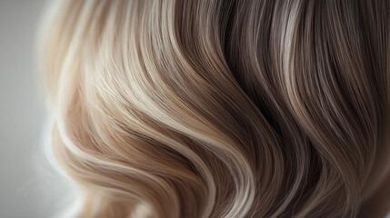 Fototapeta premium woman with hair, hair of a woman, hair model back view, glossy blonde curls, close-up of hair