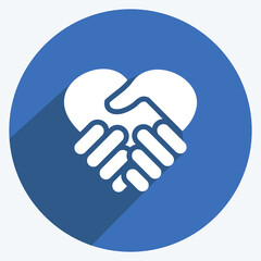 Icon Deal. suitable for education symbol. long shadow style. simple design editable