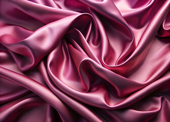 Obraz premium Luxurious Pink Silk Fabric Texture. Elegant Draped Background