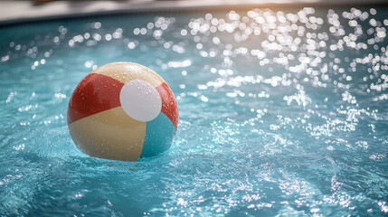 Beach Ball in a Sparkling Pool
