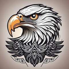 Fototapeta premium Iconic Eagle Tattoo Flash in American Traditional Style: A Celebration of Strength, Freedom, and Classic Tattoo Artistry