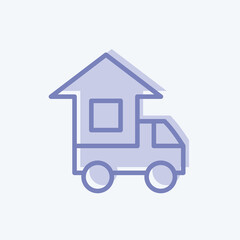 Icon Moving Home. suitable for education symbol. two tone style. simple design editable