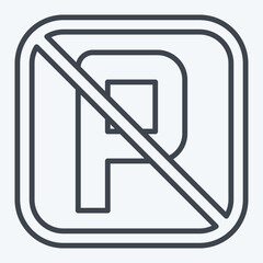 Icon No Parking. related to Public symbol. line style. design editable