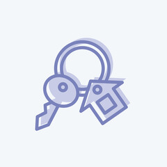 Icon House Key. suitable for education symbol. two tone style. simple design editable