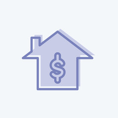 Icon Home Loan. suitable for education symbol. two tone style. simple design editable