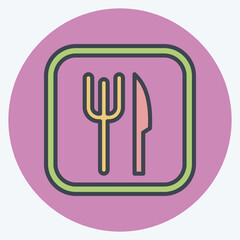 Icon Restaurant. related to Public symbol. color mate style. design editable