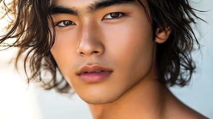 Obraz premium Refined Elegance: Handsome Male Face for Skincare
