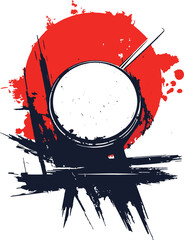 Taiko Drum instrument on Red and black Taiko Drum T-Shirt