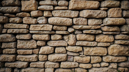 Obraz premium A textured stone wall with a rough surface and natural grey and brown stones arranged in a pattern, creating an abstract and architectural background