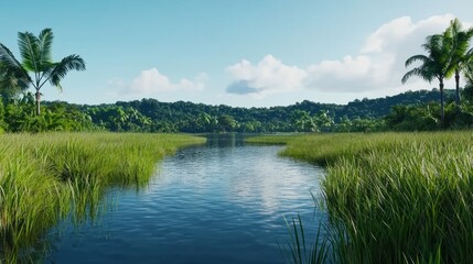 Tranquil Tropical River