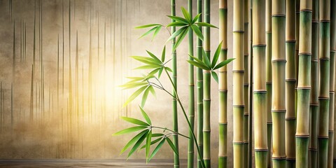 Minimalist Japanese Bamboo Background - Tranquil Nature Scene for Serenity and Calmness, Perfect for Meditation, Zen Spaces, and Modern Aesthetic Design