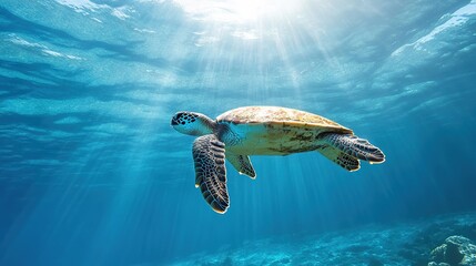 Obraz premium * Preserving marine life during a sustainable snorkeling trip.