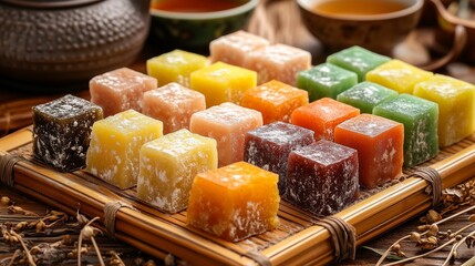 mochi delight, sweets, cube, assortment