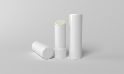  mockup flying empty white packing chapstick or lip balm