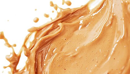 Dynamic splash of creamy peanut butter kitchen food photography bright studio close-up culinary artistry for seo impact