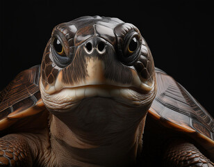 turtle on a black background