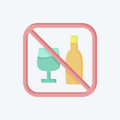 Icon No Alcohol. related to Public symbol. flat style. design editable