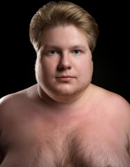 Naklejka premium Shirtless gay man looking at camera