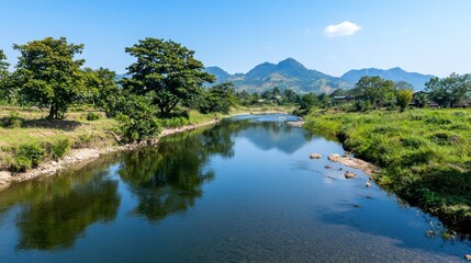 Fototapeta premium Tranquil River Landscape