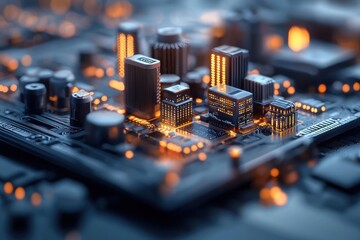 Industrial supply logistics hub urban center digital landscape