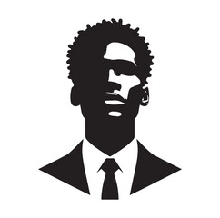 african black man silhouette vector illustration