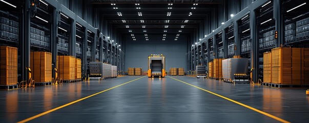 Automated logistics supply chain management in industrial warehouse