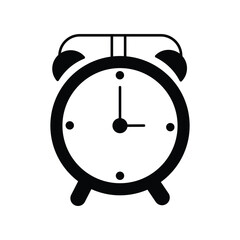 clock glyph outline icon with white background vector stock illustration