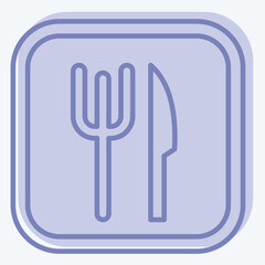 Icon Restaurant. related to Public symbol. two tone style. design editable