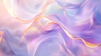 Obraz premium Dreamy abstract design featuring organic shapes in soft pastel tones with light gradients and subtle hints of gold for elegance
