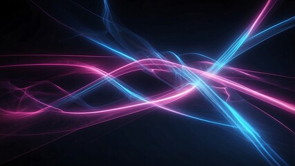 Obraz premium Abstract lines motion background with neon color energy